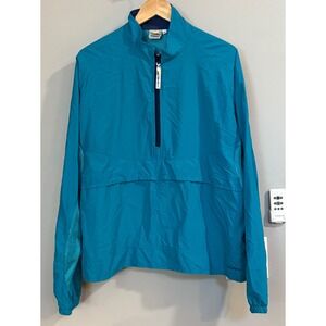 Solumbra‎ Mens Teal Quarter Zip Pullover Windbreaker UPF Jacket Size L